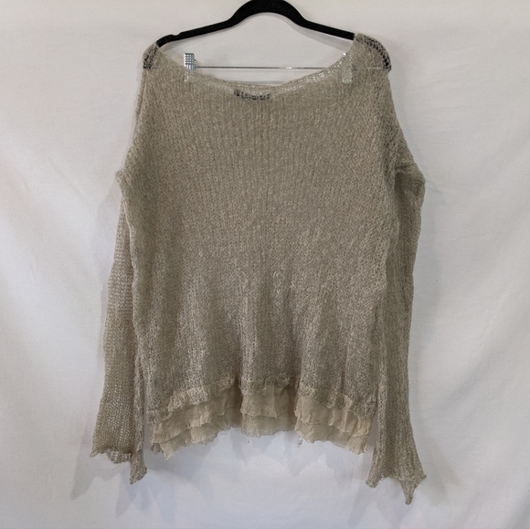 Viviana Uchitel Open Knit Wool and Silk Sweater Blouse Size 2 - Picture 8 of 10